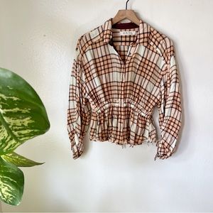 Free People | Pacific Dawn Drawstring Plaid Shirt